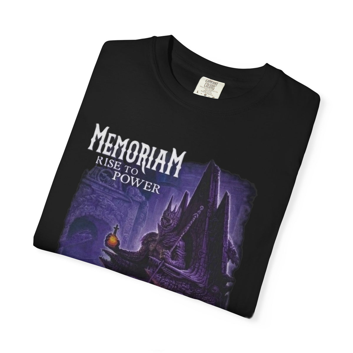 Camiseta con ilustración de castillo gótico «Memoriam Rise to Power» | Arte de banda británica de death metal