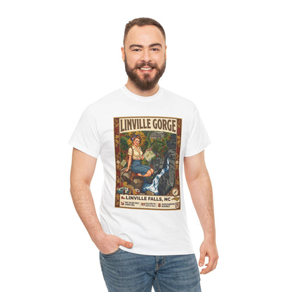 T-shirt avec illustration des chutes de Linville | T-shirt nature avec cascade des gorges de Linville