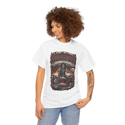 T-shirt illustration I Don't Need No Doctor | Thème médical horreur gothique