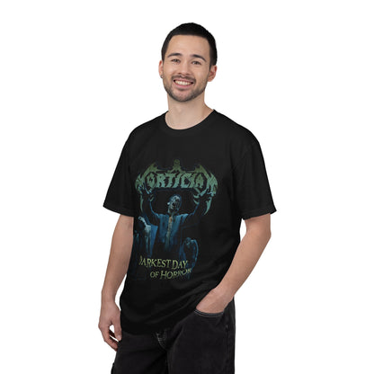 Mortician Darkest Day of Horror Graphic T-Shirt / Death Metal Band Tee