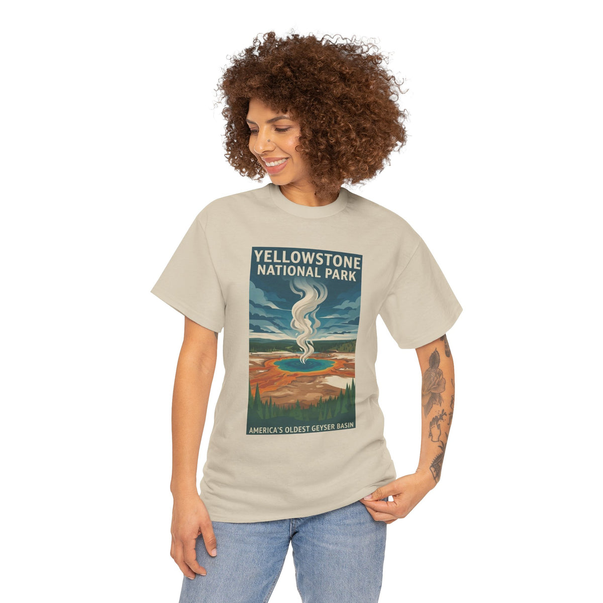 Camiseta con póster de géiser del Parque Nacional de Yellowstone | Camiseta de viaje a parques nacionales