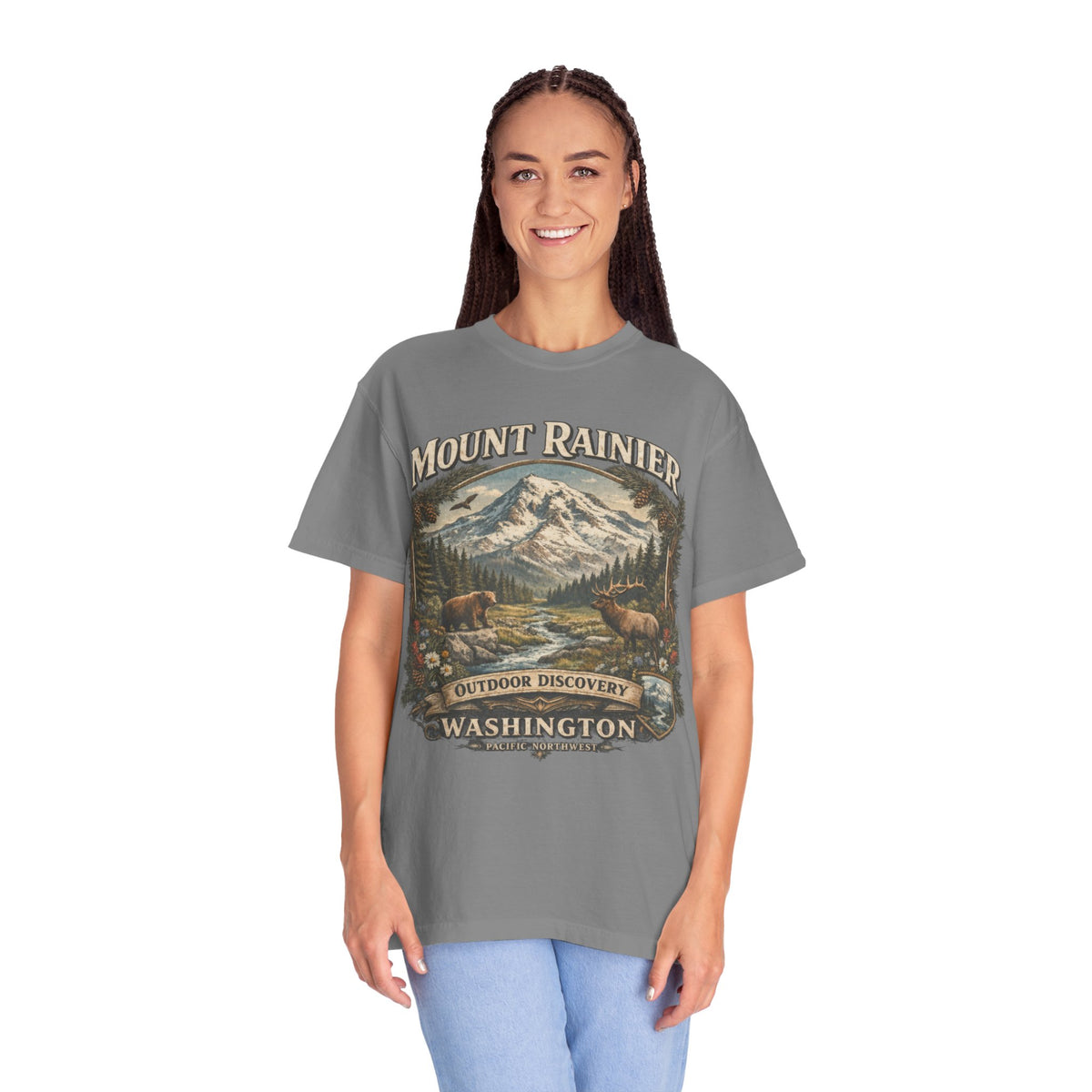 Camiseta del Monte Rainier, playera Comfort Colors de la naturaleza de Washington