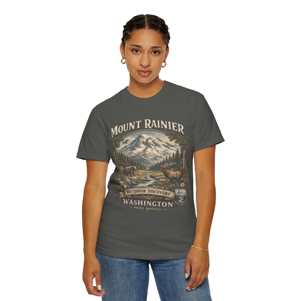 Camiseta del Monte Rainier, playera Comfort Colors de la naturaleza de Washington
