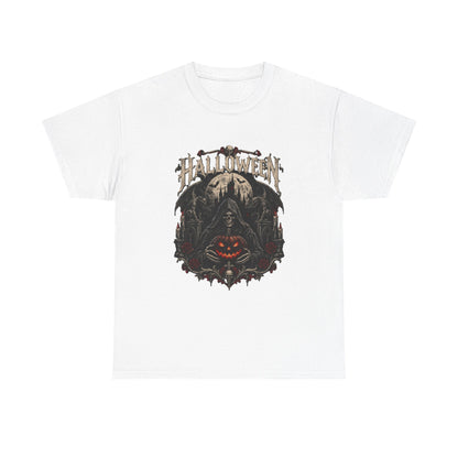 Camiseta de Halloween de calavera y calabaza | Camiseta de Jack-O'-Lantern en bosque espeluznante