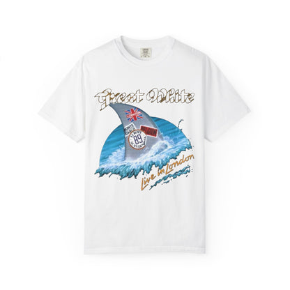 Great White Live in London Shark Surf Wave T-shirt | Live in London 1989 Vintage Tour Tee