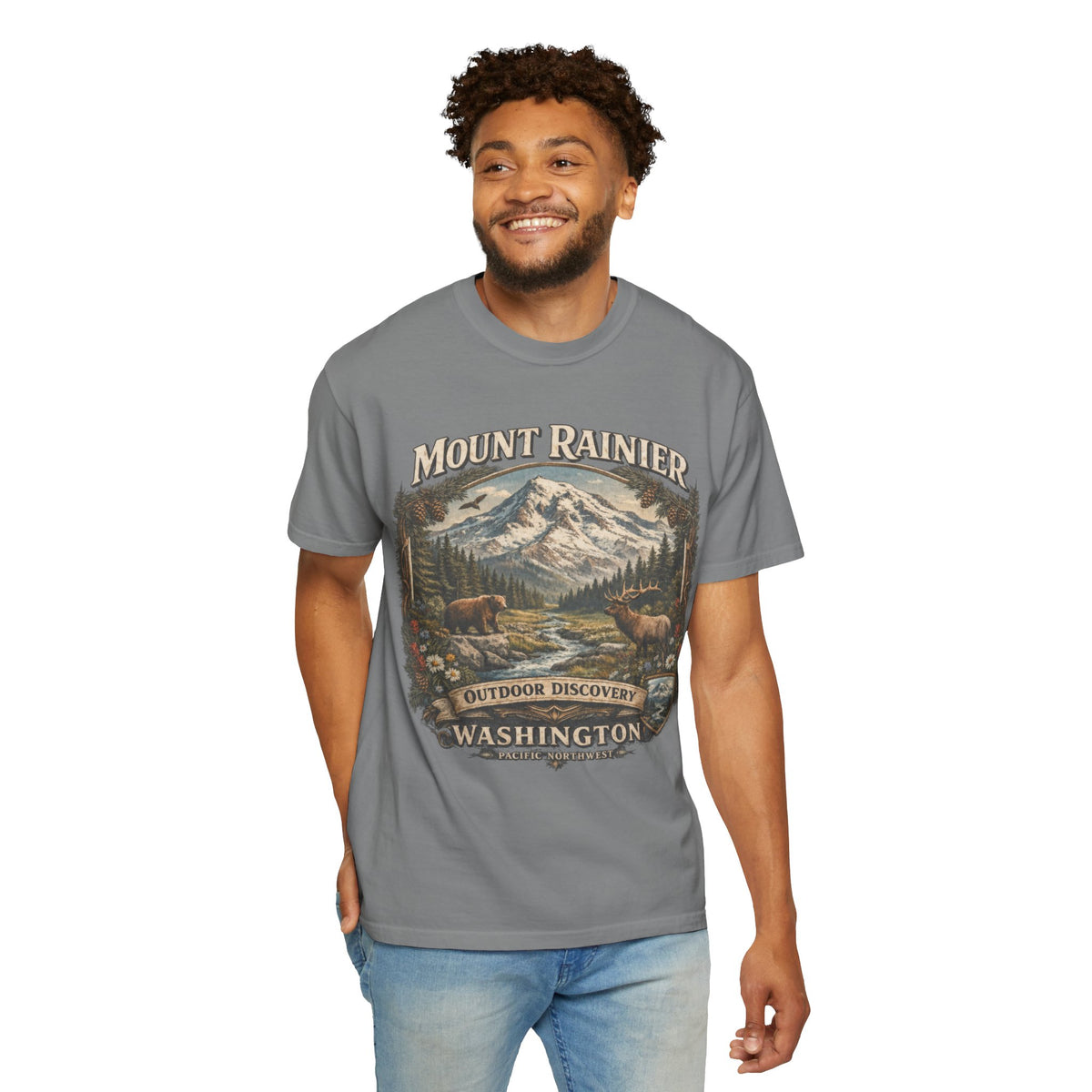 Camiseta del Monte Rainier, playera Comfort Colors de la naturaleza de Washington