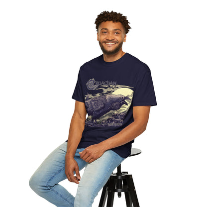 T-shirt avec illustration du corbeau de Cruachan | Folk Metal, illustration de corbeau celte, scène de ciel nocturne