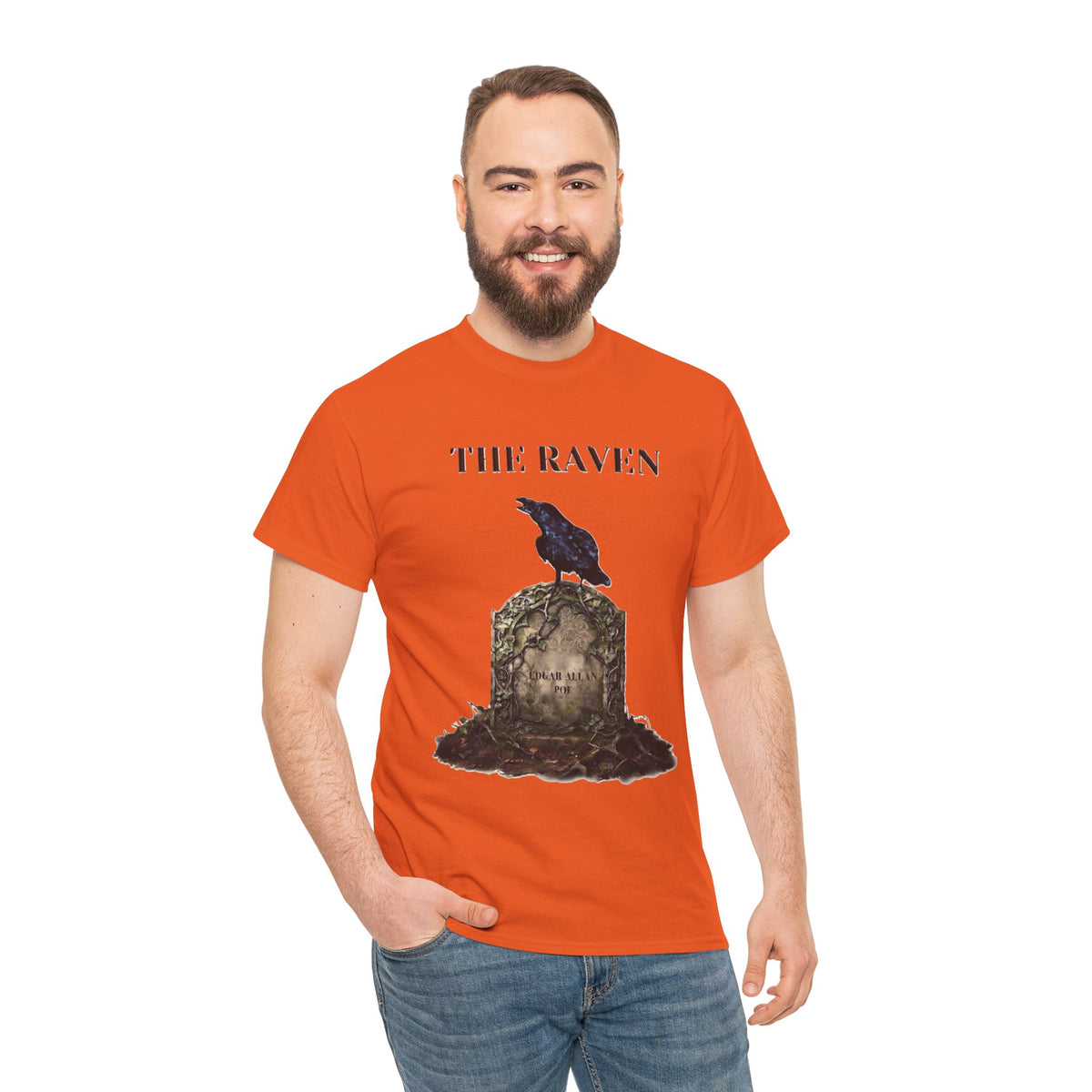 The Raven skull illustration T-Shirt | Edgar Allan Poe literary tee