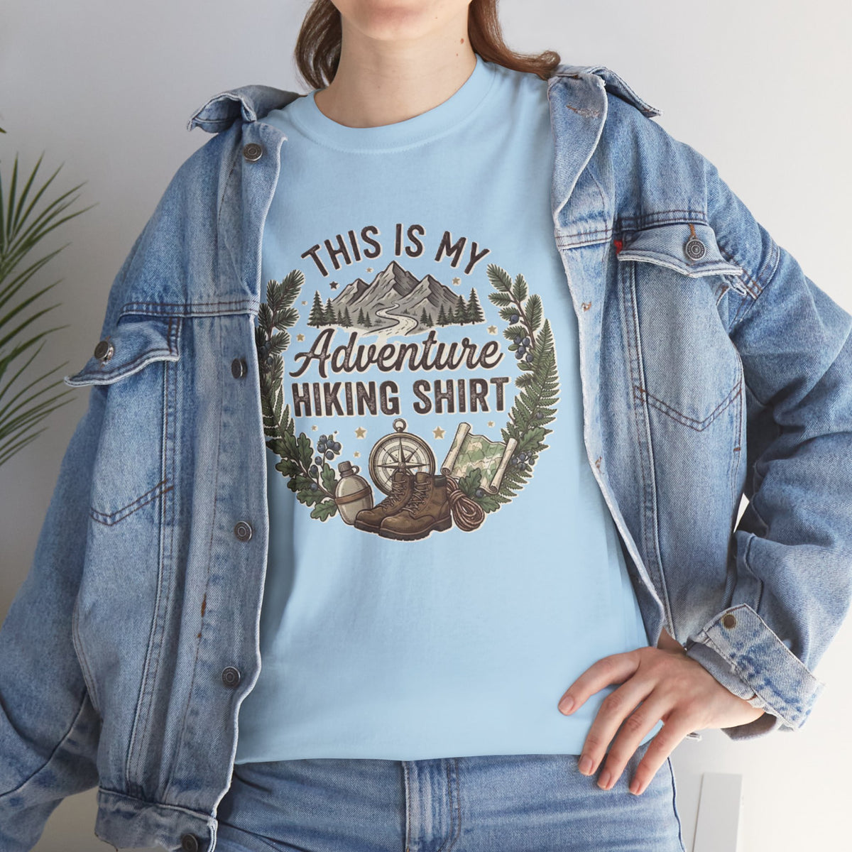 This Is My Adventure Hiking Shirt Tee | Mountain Compass Nature Design