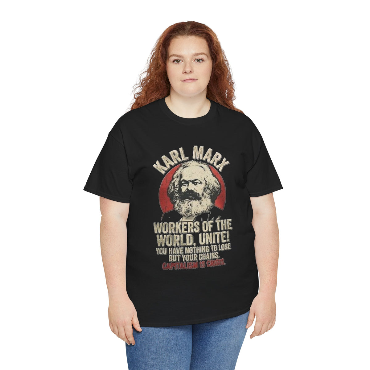 T-shirt avec portrait de Karl Marx et inscription « Prolétaires de tous les pays, unissez-vous » | T-shirt politique
