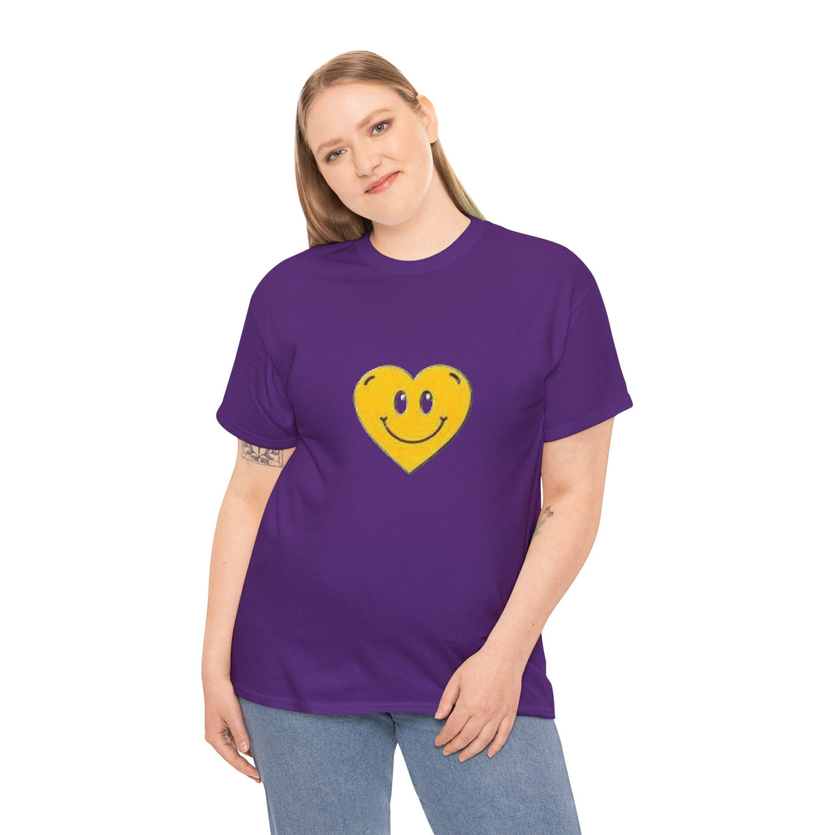 Yellow Smiley Heart Tee | Cute Happy Face Shirt, Retro Emojis