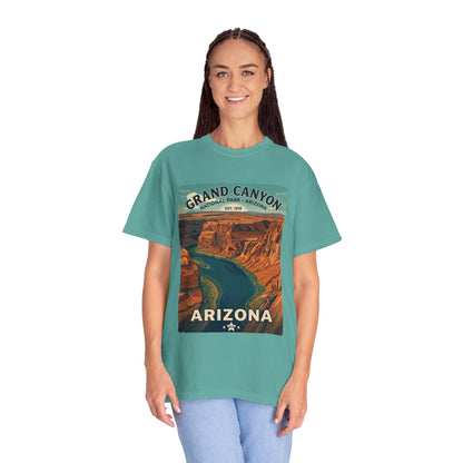 T-shirt style affiche Grand Canyon Arizona | T-shirt canyon et rivière panoramique
