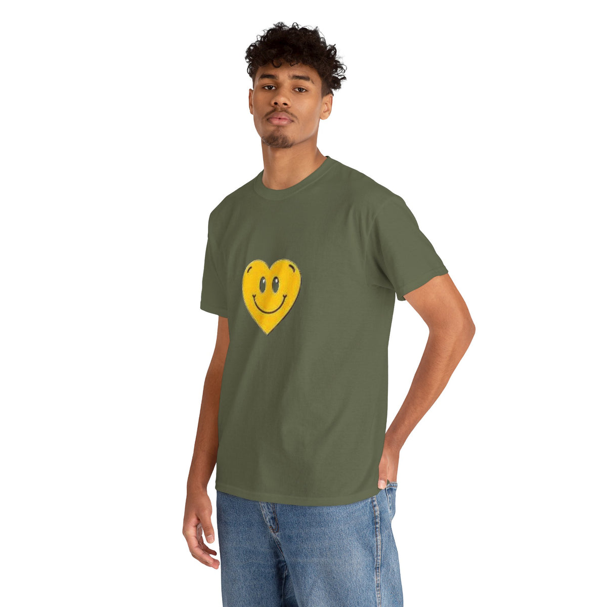 Yellow Smiley Heart Tee | Cute Happy Face Shirt, Retro Emojis