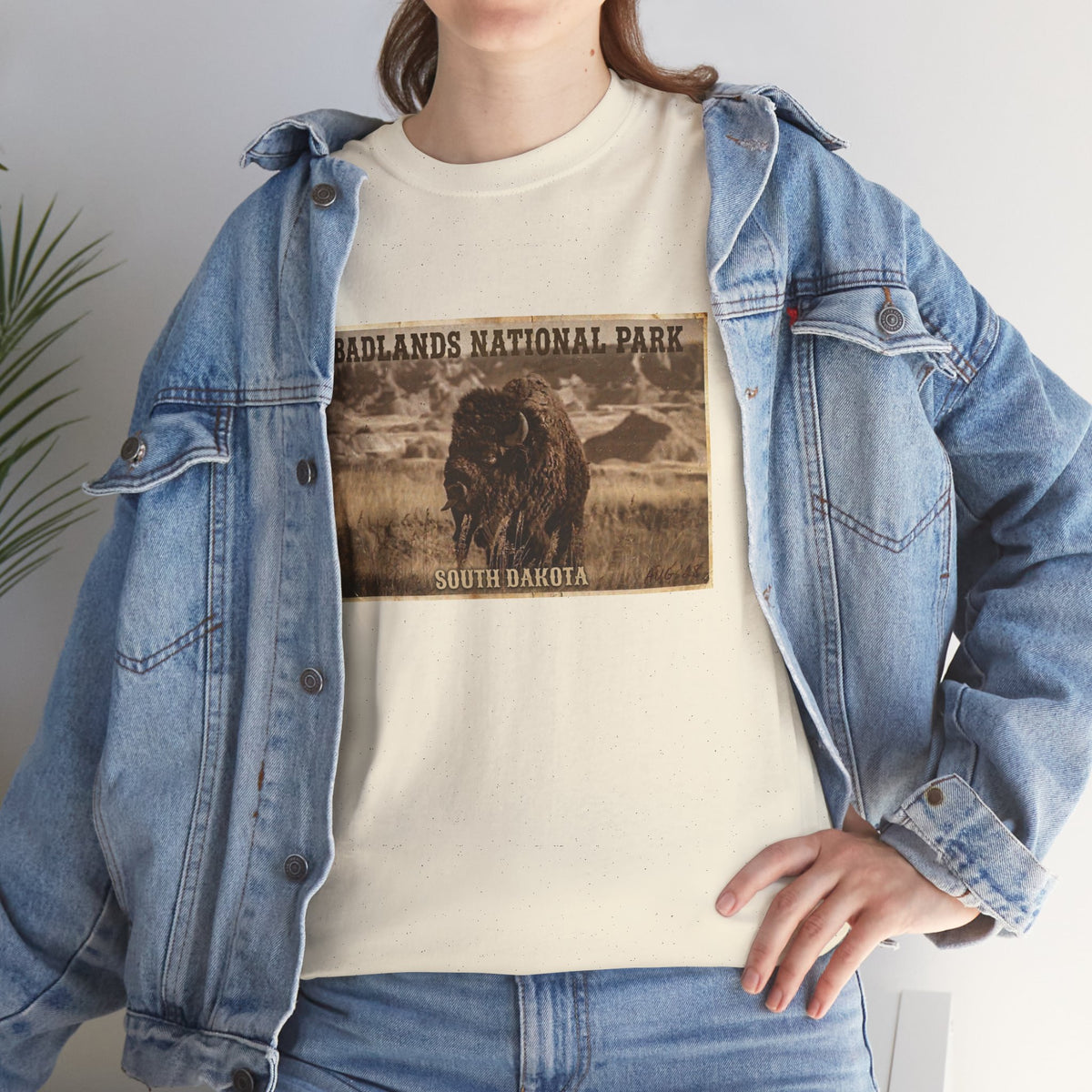 Badlands National Park Bison Tee | South Dakota Vintage Poster Shirt