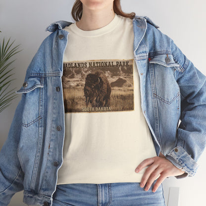 Badlands National Park Bison Tee | South Dakota Vintage Poster Shirt
