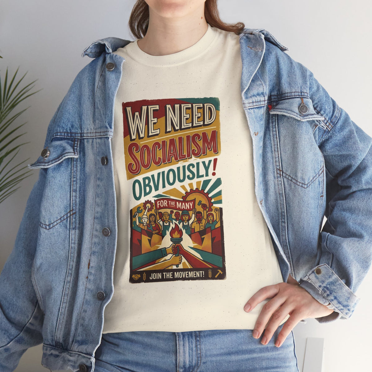 We Need Socialism Obviously poster T-Shirt | Political Propaganda Tee