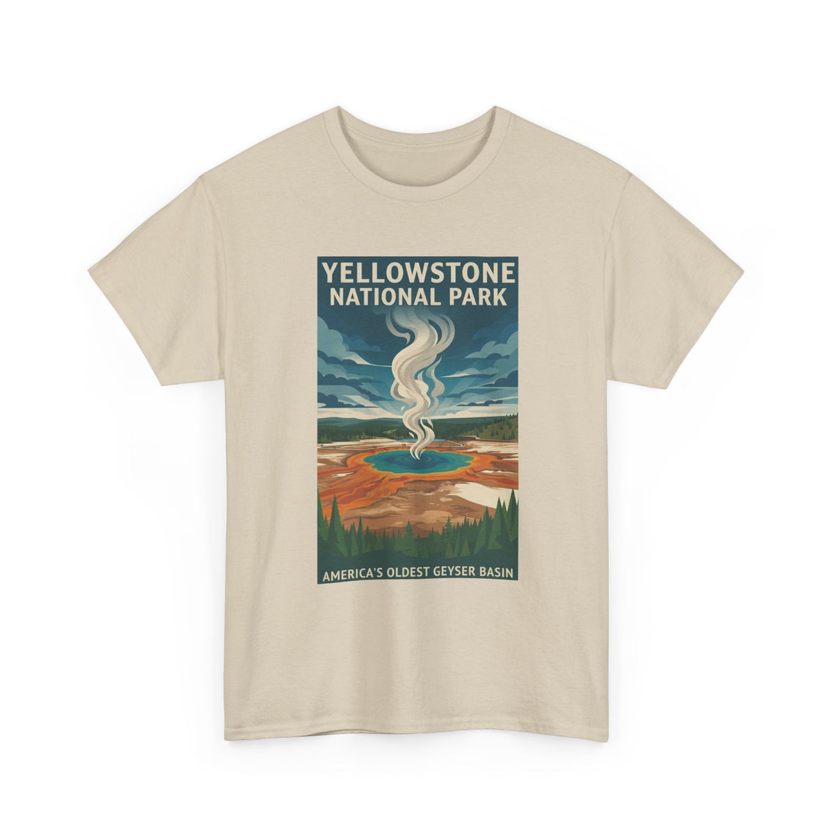 Camiseta con póster de géiser del Parque Nacional de Yellowstone | Camiseta de viaje a parques nacionales