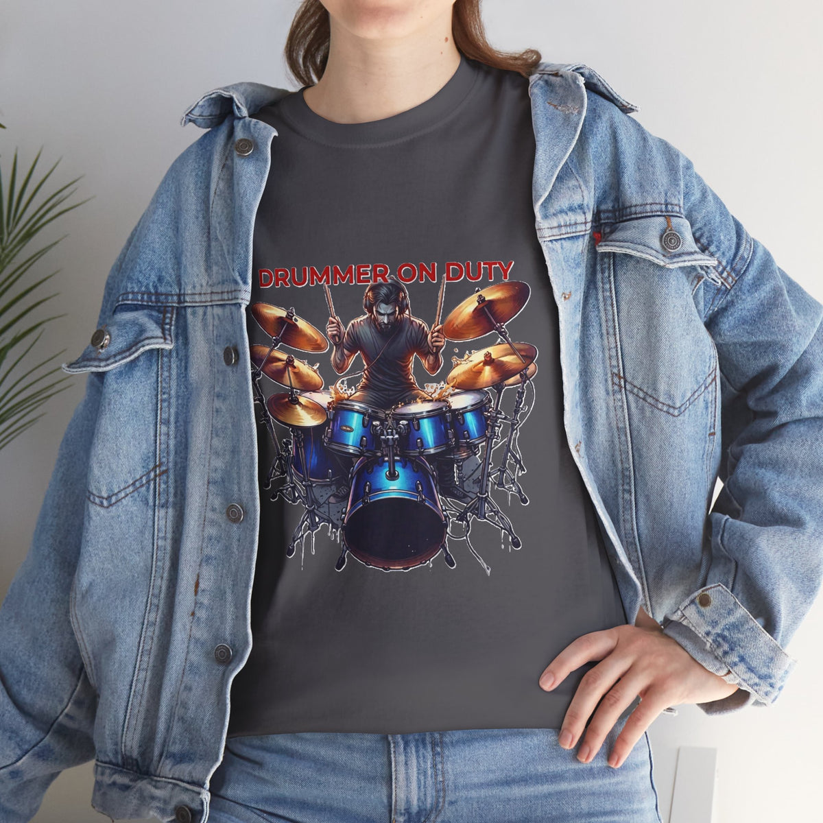 Drummer on Duty Drummer Tee | Drum Set Graphic Tee