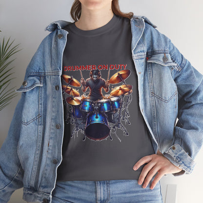 Drummer on Duty Drummer Tee | Drum Set Graphic Tee