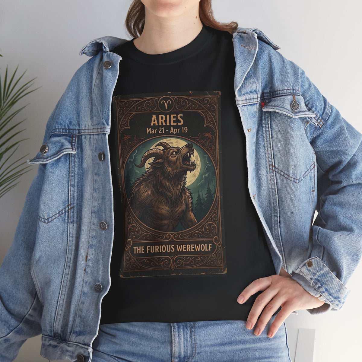 Aries The Furious Werewolf T-Shirt | Halloween Zodiac Ram Astrology Tee