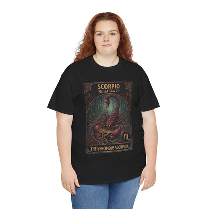 T-shirt Scorpion venimeux | Tee-shirt astrologique du signe du zodiaque pour Halloween