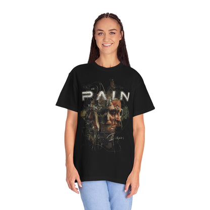 Pain I Am Album Artwork Industrial Metal T-shirt | Face Portrait Dark Grunge Illustration, Vintage Rock Tee