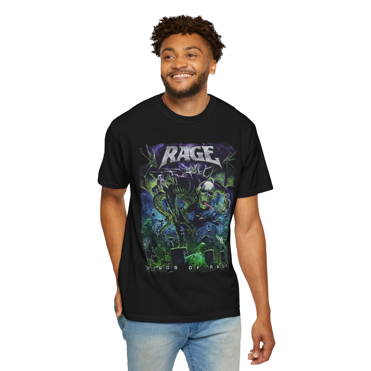 T-shirt d'album Rage Wings of Rage Skull Monster | T-shirt de groupe de heavy metal
