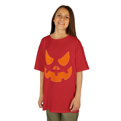 Jack-o'-Lantern Face Kids Tee | Halloween Pumpkin Shirt