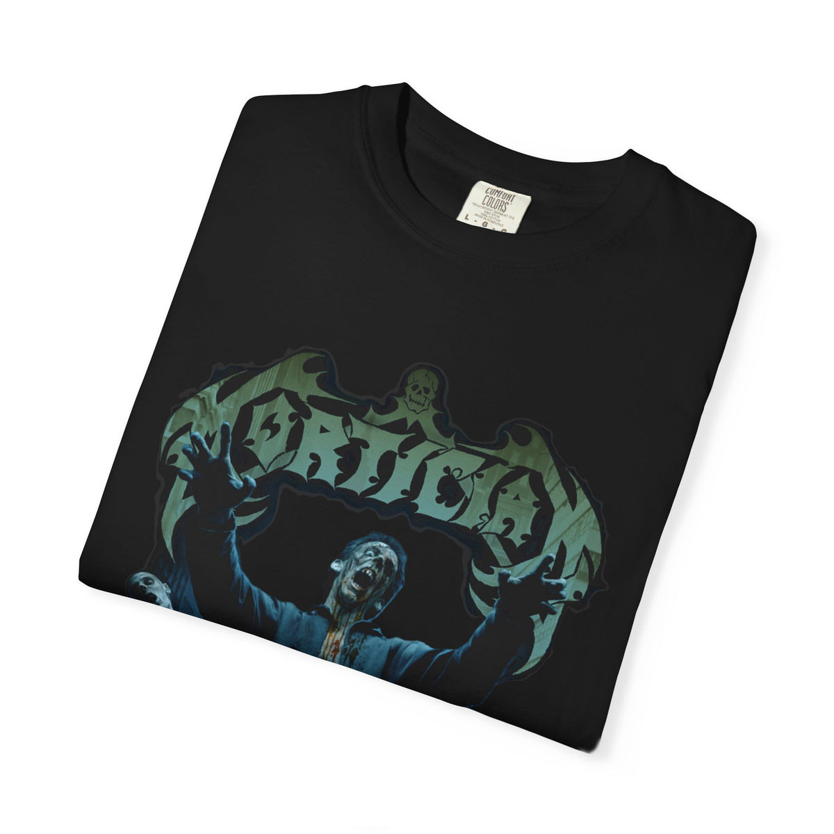 Mortician Darkest Day of Horror Graphic T-Shirt / Death Metal Band Tee