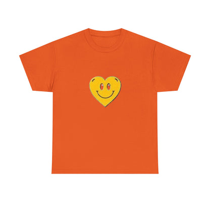 Yellow Smiley Heart Tee | Cute Happy Face Shirt, Retro Emojis
