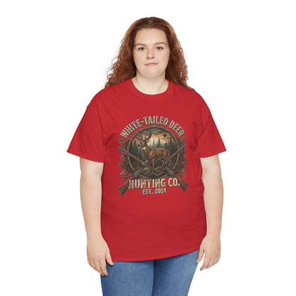 White-Tailed Deer Hunting Co T-Shirt | Deer Rifle Forest Vintage Badge
