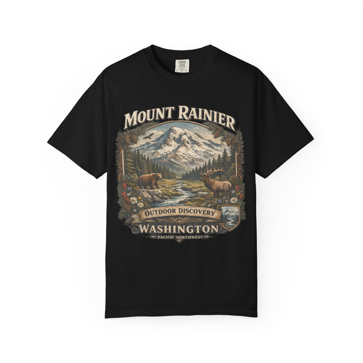 Camiseta del Monte Rainier, playera Comfort Colors de la naturaleza de Washington