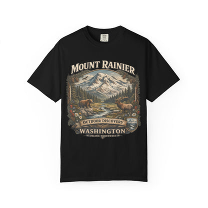 Camiseta del Monte Rainier, playera Comfort Colors de la naturaleza de Washington
