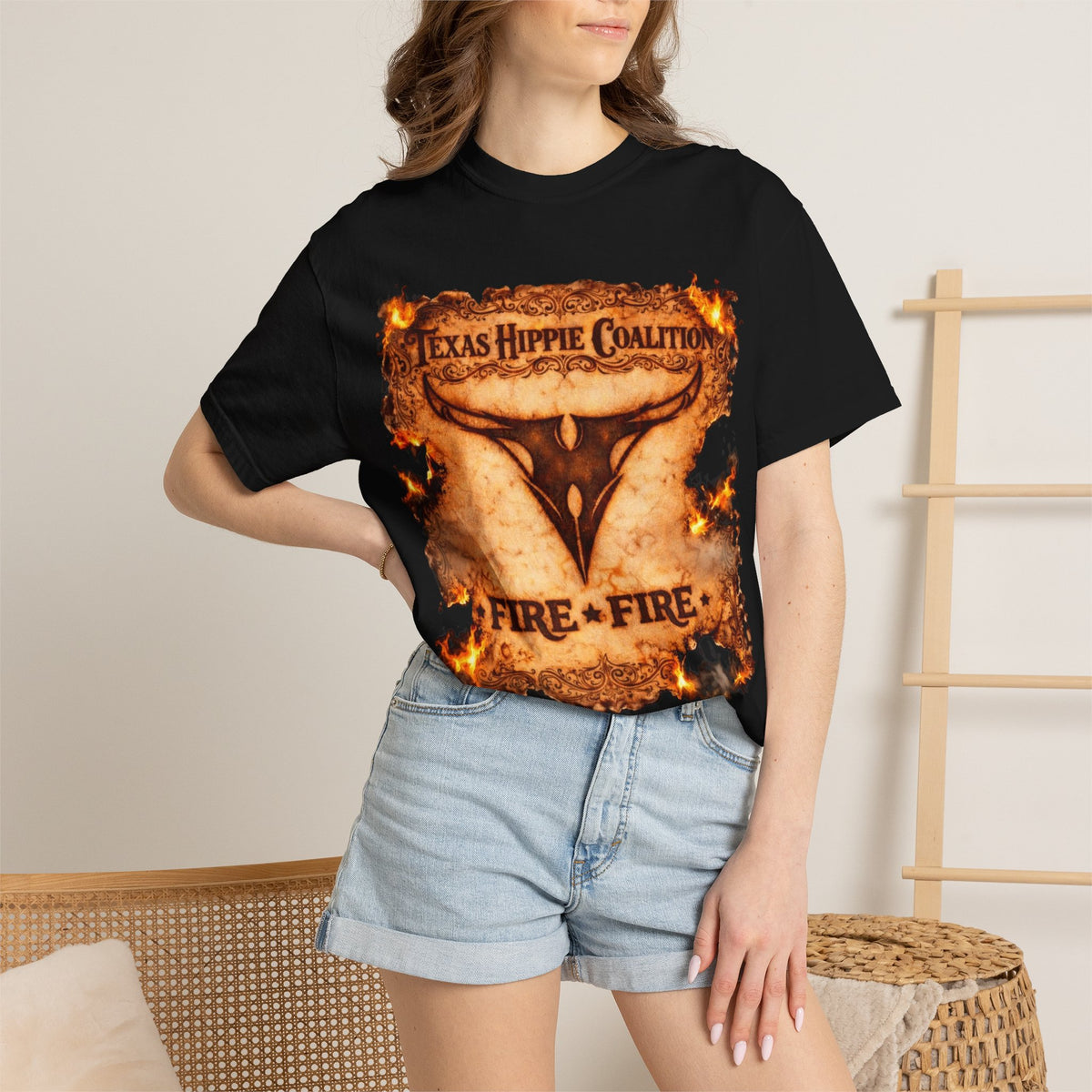 Texas Hippie Coalition Fire + Fire T-Shirt / Southern Stoner Metal Band Tee