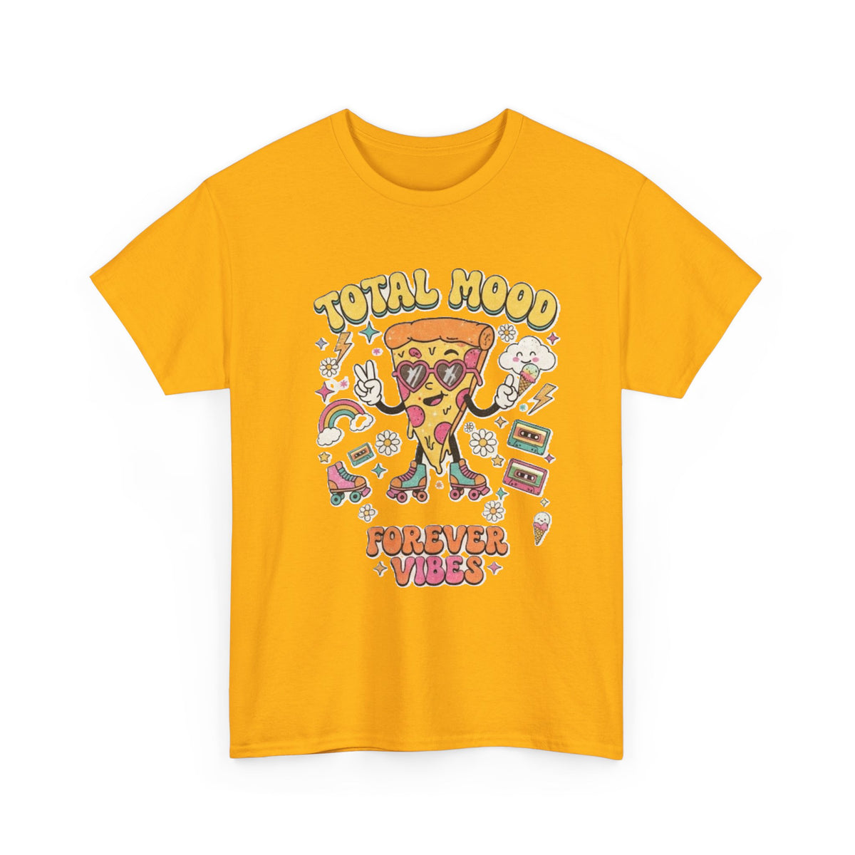 Total Mood Pizza Slice Tee | Forever Vibes retro skateboard graphics
