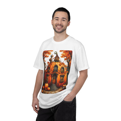 Pumpkin House Illustration T-shirt | Autumn Halloween Pumpkin Cottage