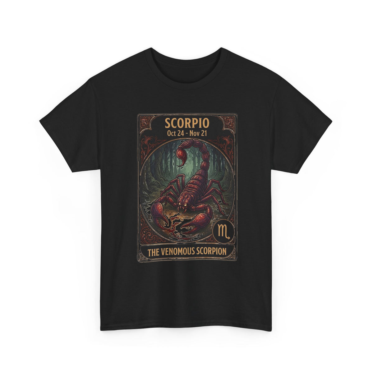 T-shirt Scorpion venimeux | Tee-shirt astrologique du signe du zodiaque pour Halloween