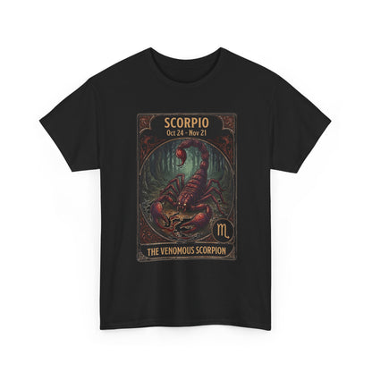 T-shirt Scorpion venimeux | Tee-shirt astrologique du signe du zodiaque pour Halloween