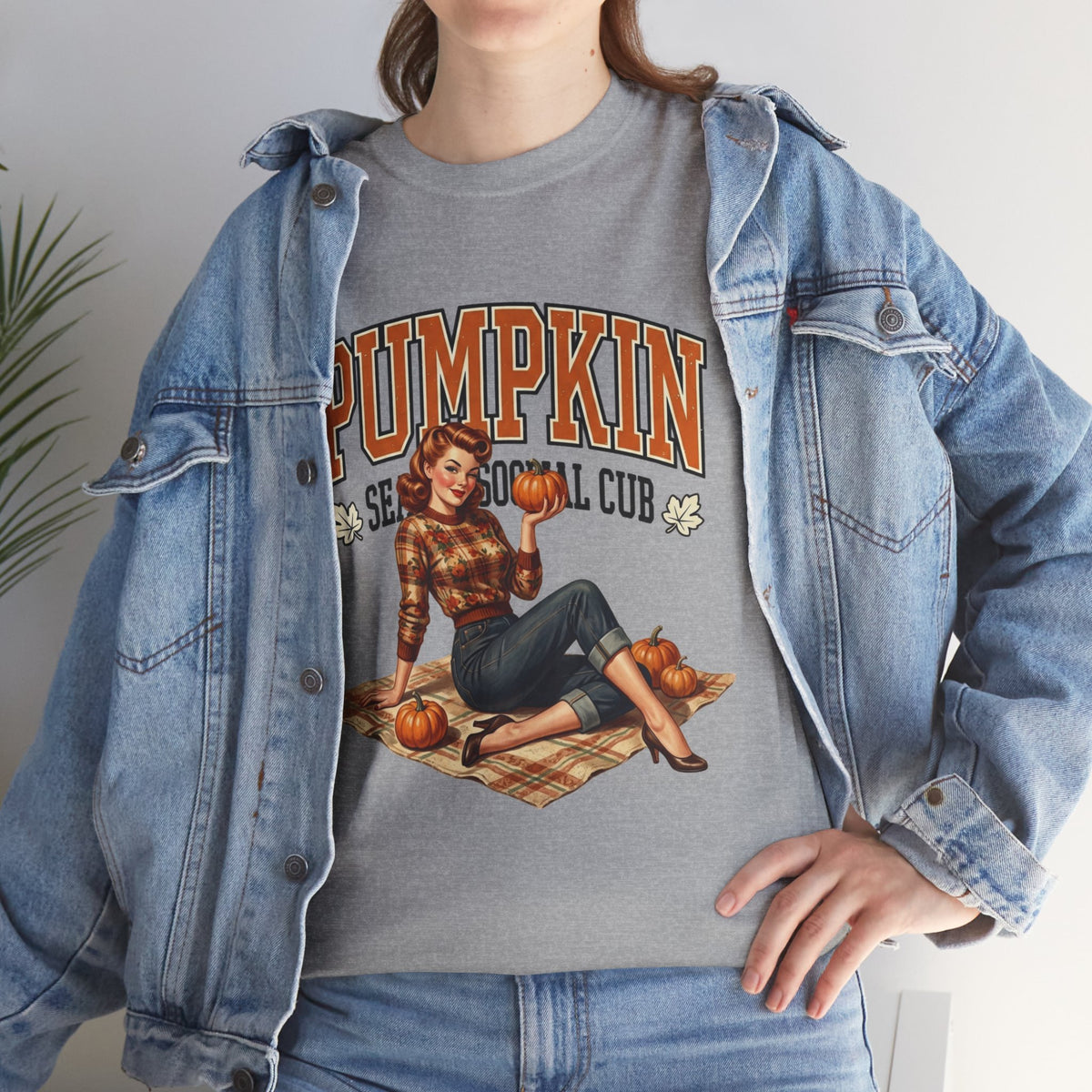 Pumpkin Seasonal Pinup Tee | Fall Pumpkin Patch Retro Graphic