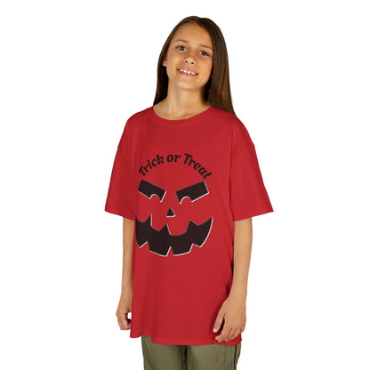 Jack-O'-Lantern Face Trick or Treat Kids Tee | Halloween Pumpkin Shirt