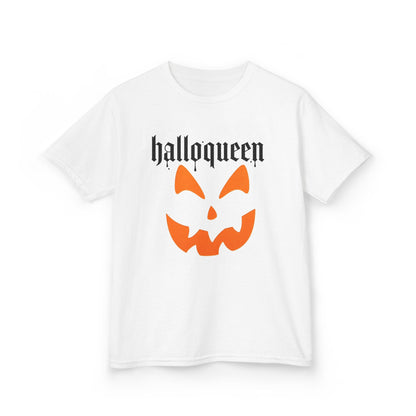 Camiseta infantil Halloqueen con cara de calabaza | Camiseta de Halloween de Jack-o'-lantern
