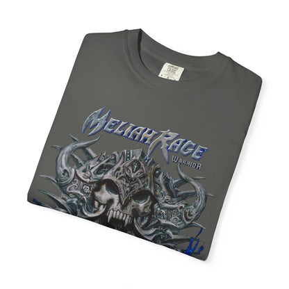 Camiseta con gráfico de calavera y cuernos de Meliah Rage | Arte de la banda estadounidense de heavy metal