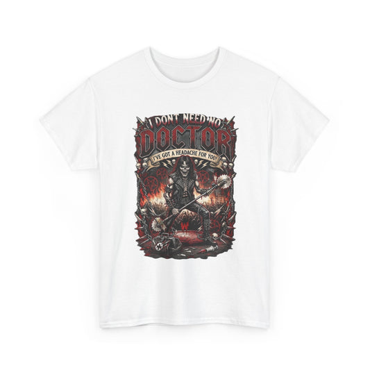 I Don't Need No Doctor Illustration Tee | Gothic Horror Medical Theme