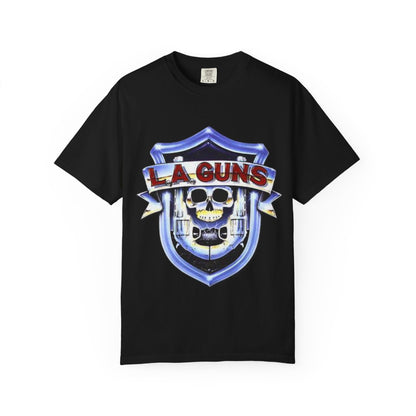 L.A Guns Skull Shield T-shirt | Hard Rock Band Logo Tee
