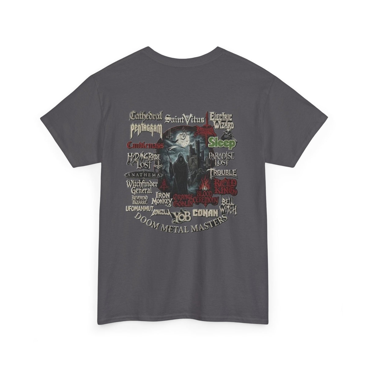Doom Metal Till The End Double Sided T-Shirt | Doom Metal Band Logos Tee