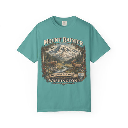 Camiseta del Monte Rainier, playera Comfort Colors de la naturaleza de Washington