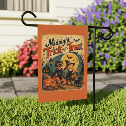 Midnight Trick-or-Treat Garden Banner | Halloween yard flag