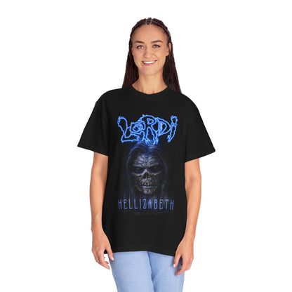 Lordi Hellizabeth skull horror tee | Blue Lordi logo T-Shirt