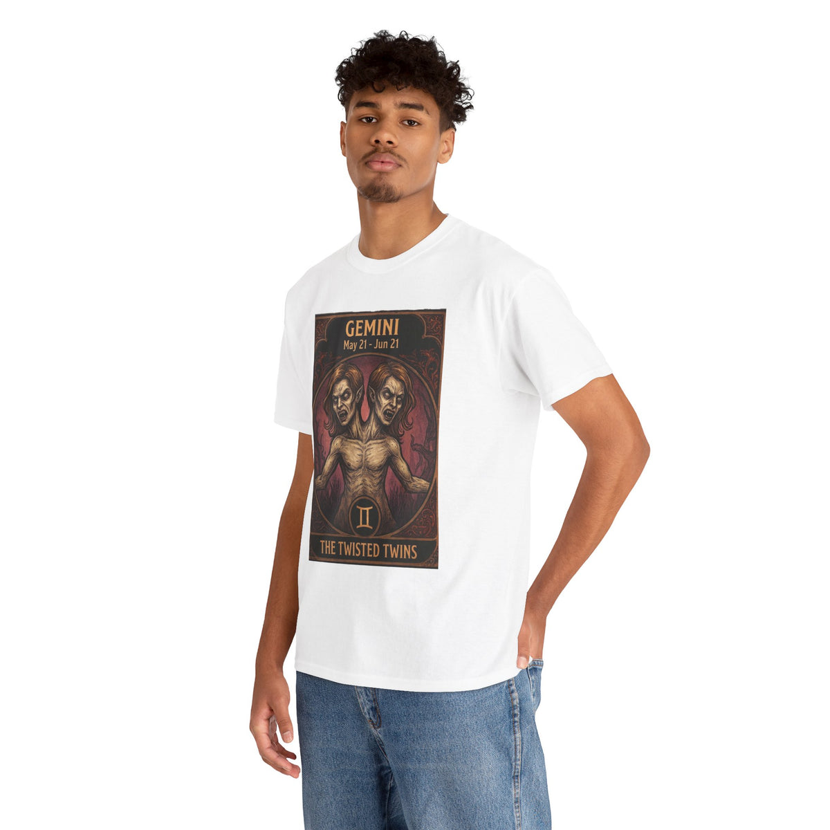 Camiseta Géminis Las Gemelas Retorcidas | Ilustración de Terror del Zodiaco Astrológico de Halloween