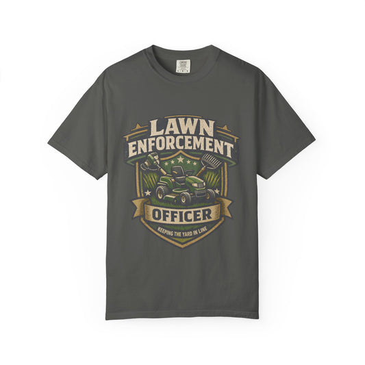 Lawn Enforcement Officer Shirt, Comfort Colors Tee, Funny Lawn Mower Dad Shirt, Yard Work Gift for Dad, Fathers Day Handyman Tee